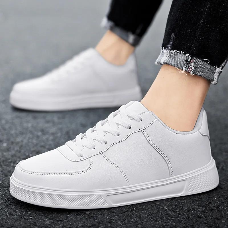 Men's Women's Sneakers High Quality Leather Casual Shoes Fashion Skateboard Shoes Lace Up Vulcanized Shoes Couple Tenis Sneakers