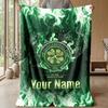 Custom Text Flannel Throw Blanket, Lightweight Cozy Bed Sofa BlanketCeltic FC