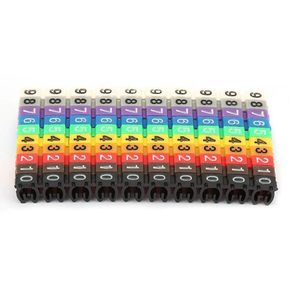 100PCS Snap-fit design Wire Number Label Plastic Materia Wire Label Tube Cable Marker Wire Marking