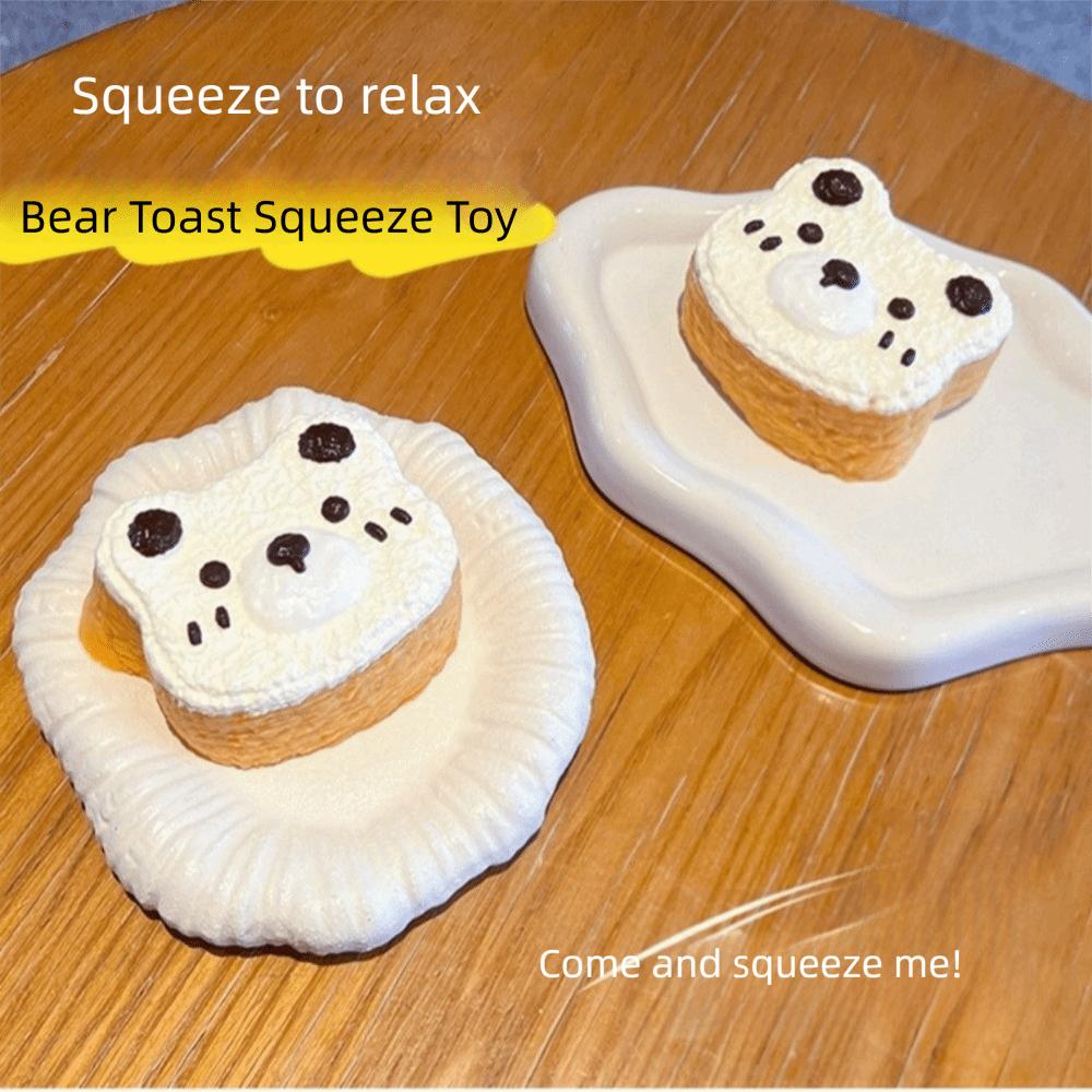 Little Bear Toast Squeeze Toys Keychain Slow Rising Squishy Toy Keychain  Bag Pendant