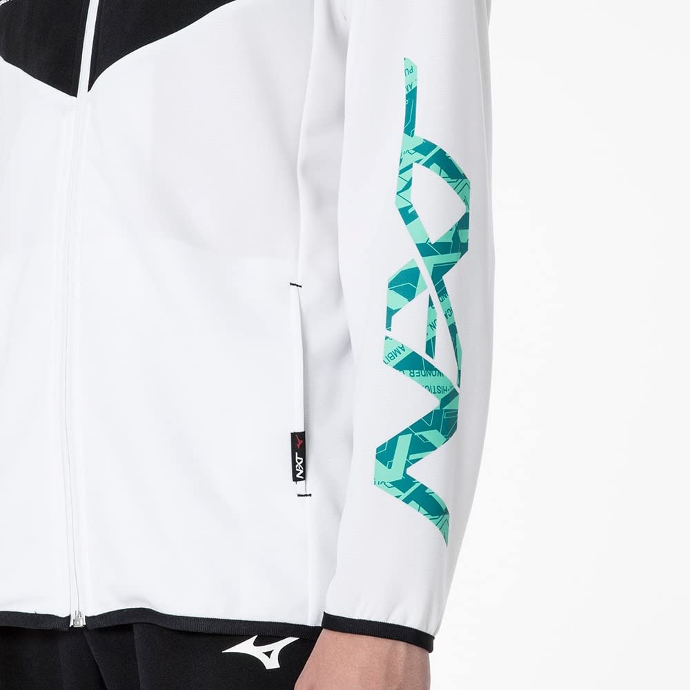 Training Slim Size 32JCA210 N-XT Warm-Up Jacket, Moisture-Wicking, Quick-Drying, Fit, White/Black, XS,