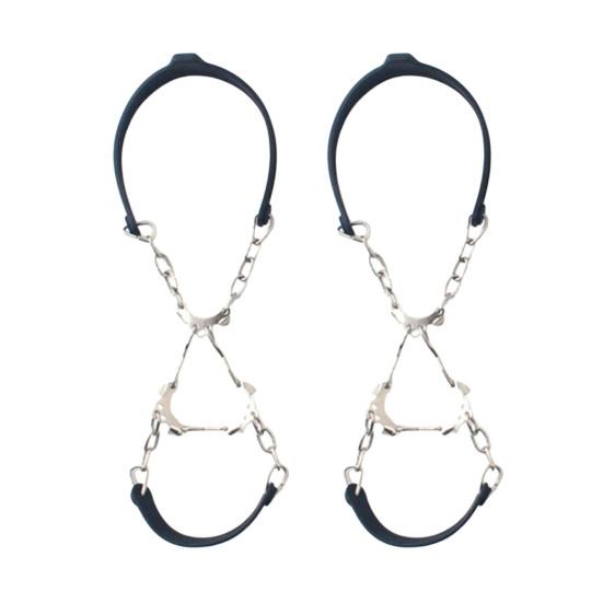 2 шт. Льодоступи для взуття, шипи для льоду, зчеплення, снігоступи, протиковзкі, 6 металевих шипів, легкі у використанні льодоступи для черевиків, взуття, пішого туризму, альпінізму, скелелазіння