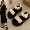 With skirt super fire platform sandals women's summer wear 2025 new high-end French temperament versatile muffin shoes