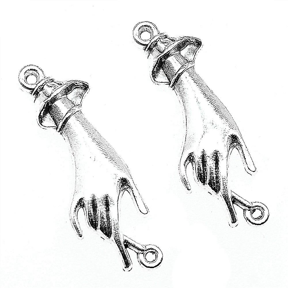 

Античный серебряный цвет, 4 шт., бренд: WYISYWG Подвески с разъемом для ладони, модные ювелирные изделия, женские аксессуары, 45x14 мм