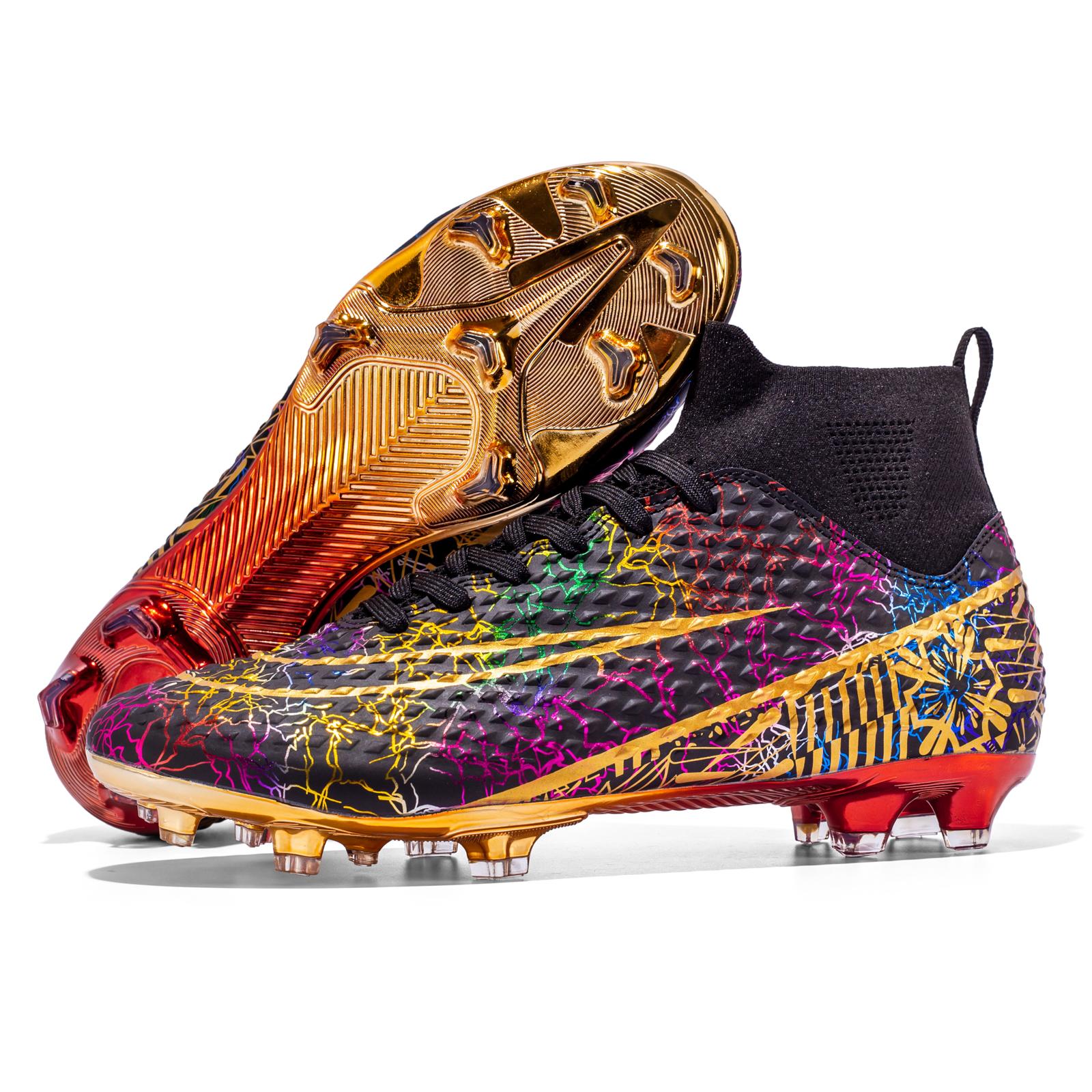 Scarpe da calcio di qualità per ragazzi, scarpe da calcio professionali da uomo, ultraleggere, per bambini, da allenamento, traspiranti, unisex. EU34 nero