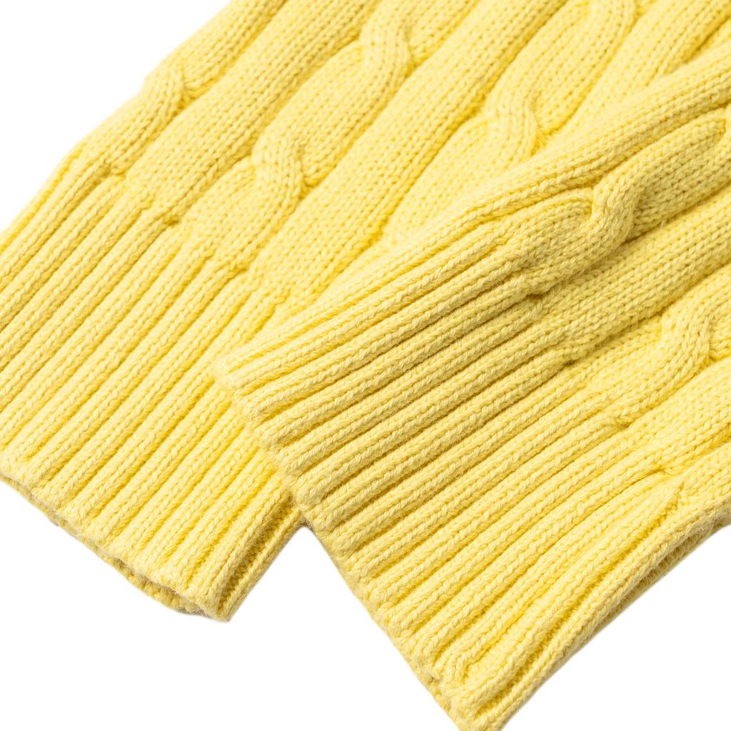 Polo Ralph Lauren FW24 Solid Color Logo Embroidered Single-Breasted Slim Fit V-Neck Long Sleeve Knit Sweater Women sweater Yellow 211939322-005