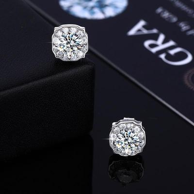 Elegante Moissanit-Ohrringe im europäischen und amerikanischen Stil, S925 Sterlingsilber, von Harry inspiriertes Design