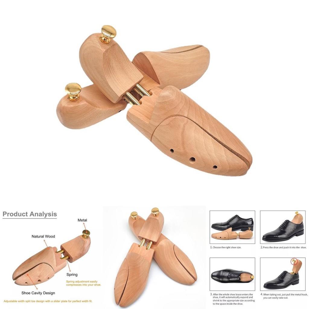 Classic Wooden Shoe Shaper With Spring Function Ideal For Leather Shoes Of Various Sizes