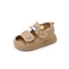 Girls Sweet Sandals 2024 Summer New Kids Fashion Versatile Sandals with Cute Bear Boys Toes Capped Beach Shoes Wear Resistant