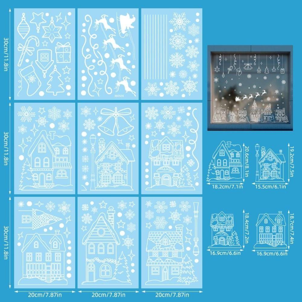 White Castle Christmas Window Sticker Self Adhesive Static Cling Decals Xmas Season