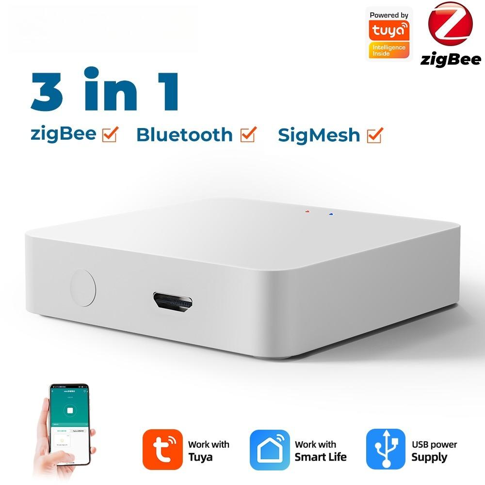 

Шлюз Tuya Multi-mode ZigBee Bluetooth Mesh Беспроводной мост Хаб Управление приложением для умного дома Для Smart Life Alexa Google Home белый