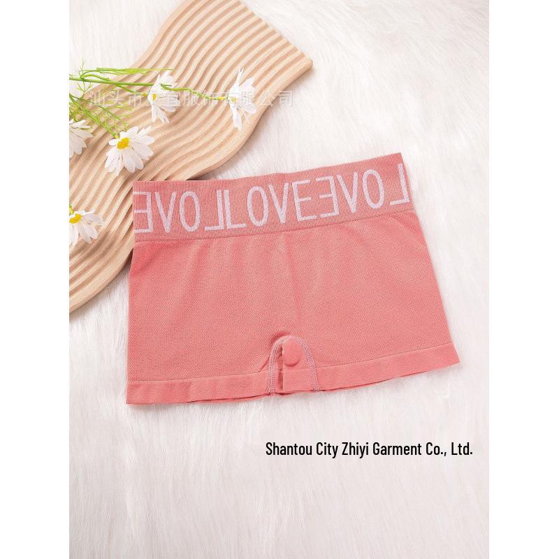 

Cross-Border Plus Size Women s Seamless High-Elastic Letter Sports Fitness Boxer Briefs. Medium розовый