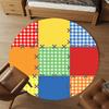 1pc Patchwork Quilt Round Chair Mat Office Area Rug - Non-Slip, Floor Mat for Office, Bedroom, and Indoor Decor P127201