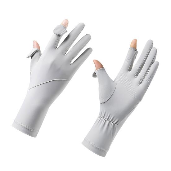 Sun Protection Gloves, Ultra Thin Full Finger Driving Gloves, Anti-Slip Palm, Ice Silk UV Protection Gloves for Women Cycling Hiking