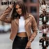 Women's Vintage Casual Solid Color Print Autumn Winter Long Sleeve POLO Neck Jackets & Coats