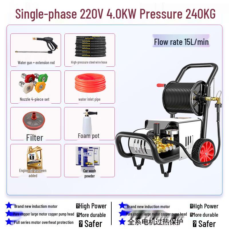High-Power Household Electric Pressure Washer CN plug (adapter included)