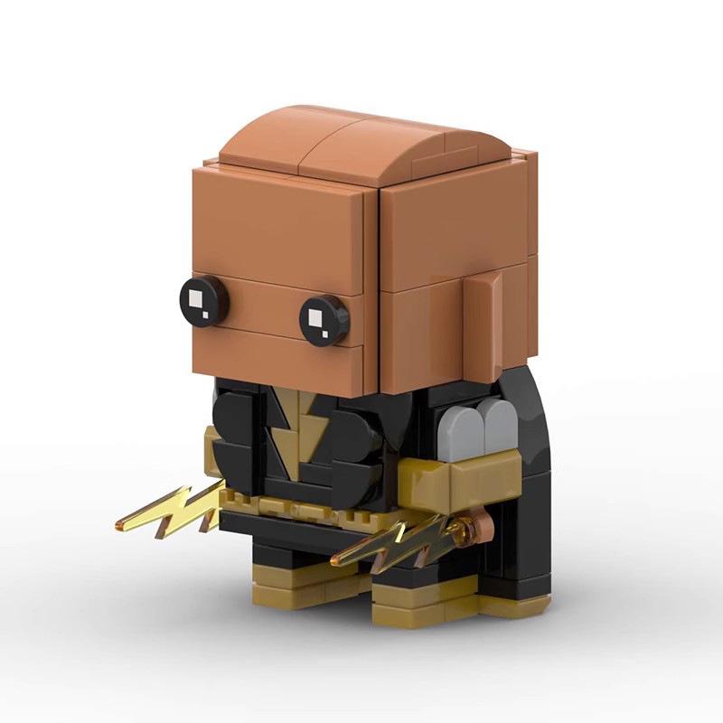 MOC Compatible Building Blocks Square Head Boy Black Adam Small Particles Diy Building Block Model Educational Children's Toy Gift