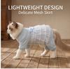 Macacão Respirável para Gato com Acabamento em Renda, Fino para Verão Anti-Queda de Pelo Roupa para Pets de 4 Patas para Filhotes e Gatos, 5 Tamanhos