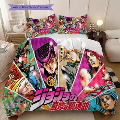 Jojo'S Bizarre Adventure Part Diamond Unbreakable Threepiece Set 1 Duvet Cover 2 Pillowcase Without Core Bedding Set