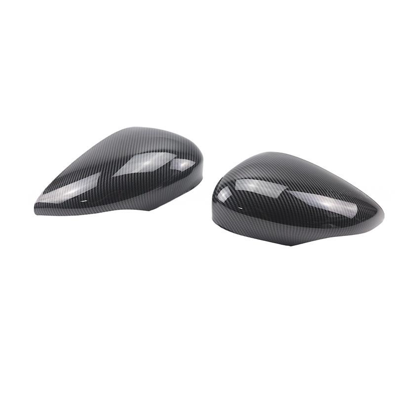 For Ford Fiesta 2009-2015 models glossy black/carbon fiber pattern mirror cover, rearview mirror reflective shell rear cover cap