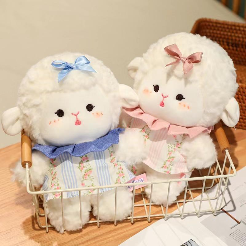 Cute Cartoon Lamb Doll Plush Toy Soft Stuffed Alpaca Sleeping Pillow Grabbing Machine Doll Children's Holiday Gift