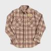 Men's Classic Plaid Corduroy Shirt - Retro Khaki, Long Sleeve, Spring/Autumn Comfort