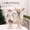 European Style Christmas Ornament With Standing Santa Claus And Elk For Holiday Window Display