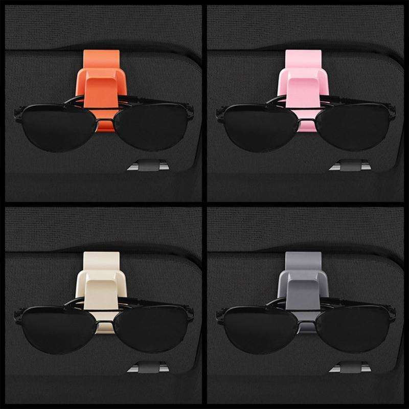 Multifunction Sun Visors Glasses Case with Secure Clamp Soft Lined Automobile Eyewear Organizers Eyeglasses Mount for Car