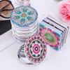 DIY Diamond Painting Makeup Mirror Cartoon Datura Flower Special Shaped Diamond Embroidery Pocket Mini Makeup Mirror for Girls
