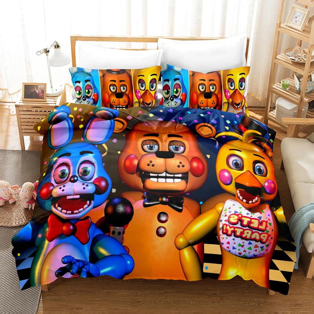 Teen Game F-Five N-Nights At F-Freddys duvet cover and pillowcase, double/queen soft and comfortable bedding set, gift