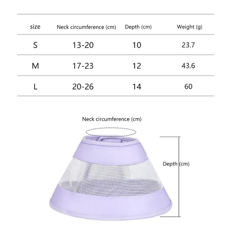 Elizabethan Collar for Cats Biting Licking Proof Dog Breathable Collar Neck Wound Protectors Dog Injury Recovery Collar