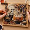 Manual Art Activities Ghost Faux Pearl Kit, Halloween Painting DIY Cute Festive Room Decor Absurd Skeleton 3D Craft Kit for Adults, Holiday