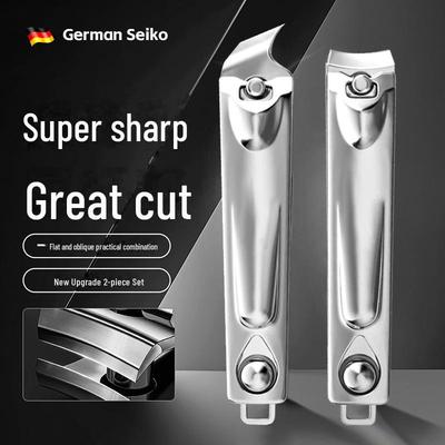 Large Portable Flat Nail Clippers with File for Ingrown Nails