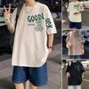 Trendy Kurzarm-T-Shirt mit Rundhalsausschnitt und Buchstaben für Herren für den Sommer, lockeres, lässiges Oberteil