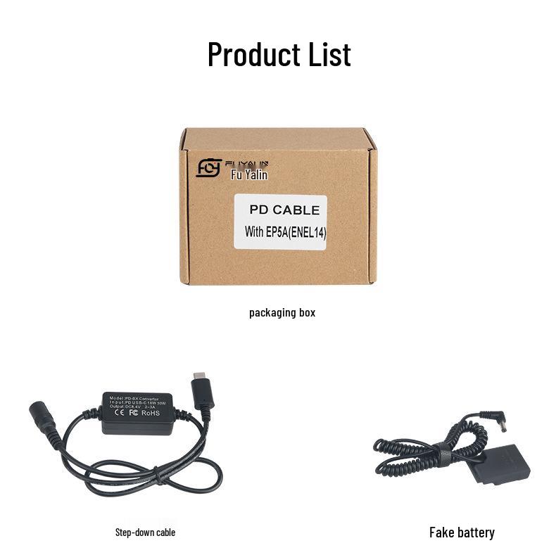 EP5A USB-C Adapter for Nikon D5100-D5500, P7800, EN-EL14 Battery