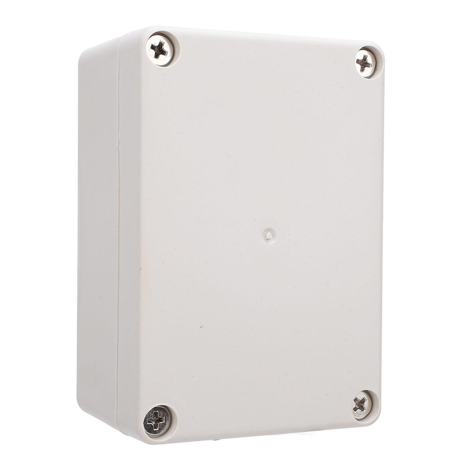 

Water Proof Junction Box, ABS Plastic Electrical Enclosure 100x68x50mm with Metal Mounting Hole for Indoor Outdoor Electric Projects IP65 Rated