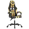 Gaming Chair In Black and Gold Synthetic Leather