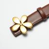 Women's Belts Flowers Fashion Decorative Belt Women's Decorative Dress Black Two-layer Cowhide Belt