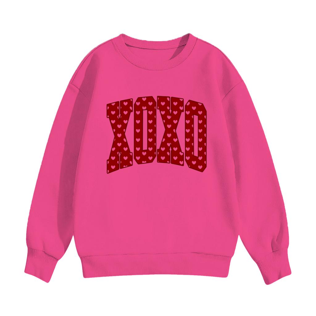Children's Casual Round Neck Printed Pullover Long,sleeved Hooded Sweatshirt Top