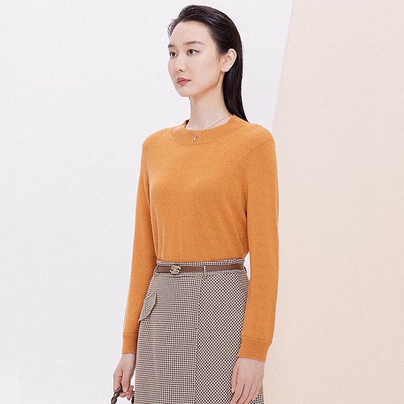 JESSIE Women's Elegant Round Neck Split Hem Knit Sweater