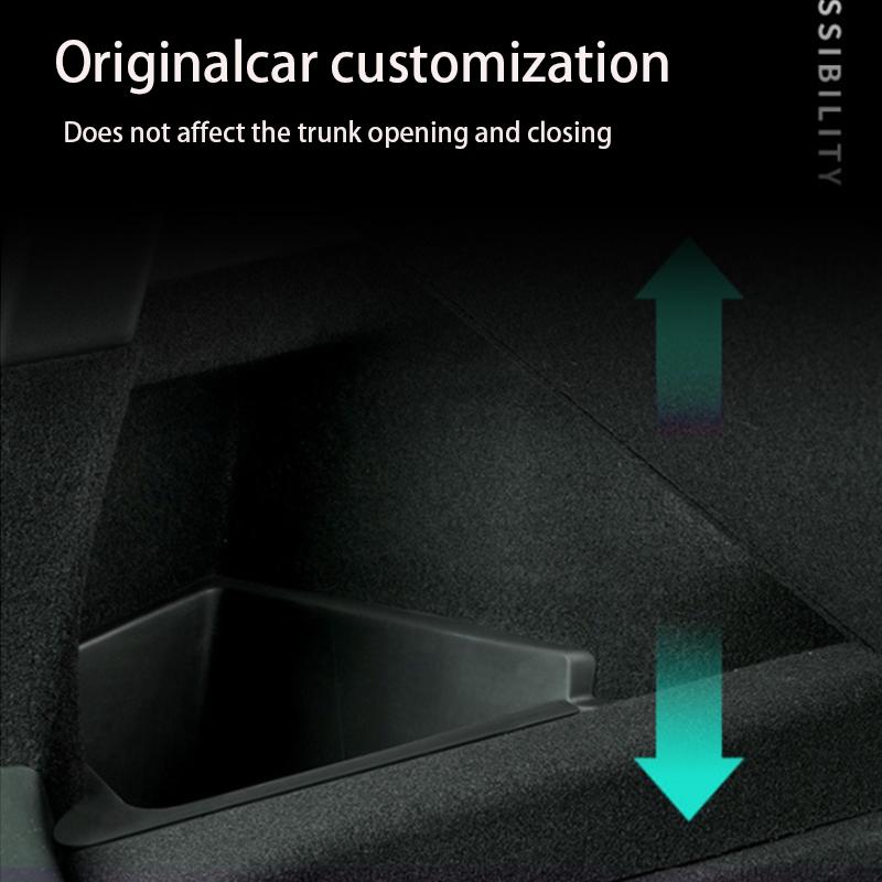 Trunk Side Storage Bins For Tesla Model Y-Berlin/Austin 2022-2025 Cargo Compartment Organizer Bucket TPE Box & Carpet Lids