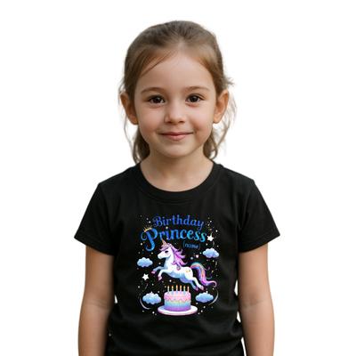 Benutzerdefiniertes Einhorn Geburtstag Prinzessin T-Shirt, Benutzername Geburtstag Prinzessin T-Shirt