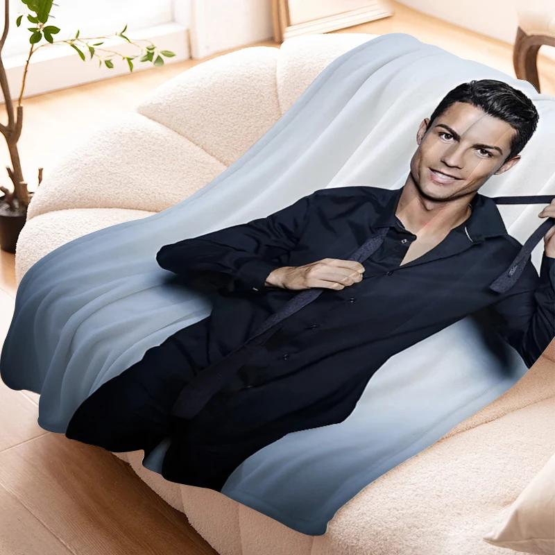 Sofa Blankets for Winter Cristiano Ronaldo Warm Knee Bed Fleece Custom Camping Fluffy Soft Blankets Microfiber Bedding King Size