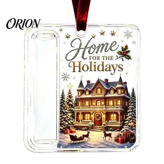 Uniek Feestcadeau voor Familie Kerstmis Acryl Geldhouder Ornament, Cash Hangend Decor met Feestelijk Patroon, Boomhanger Verrassend Geven,