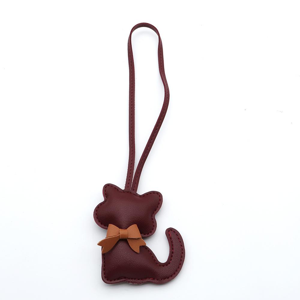 New PU Leather Kitten Bag Pendant Bow Cute Cartoon Animal Kitten Female Bag Pendant Small Gift