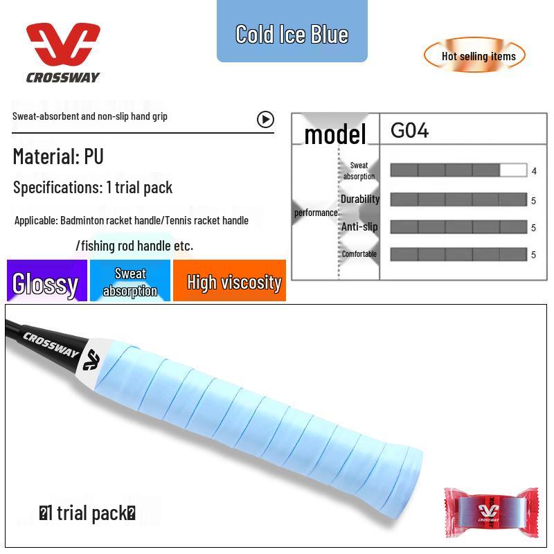 Candy Anti-Slip Sweat-Absorbent Badminton/Tennis Racket Grip - Shock-Absorbing, Individually Packed.