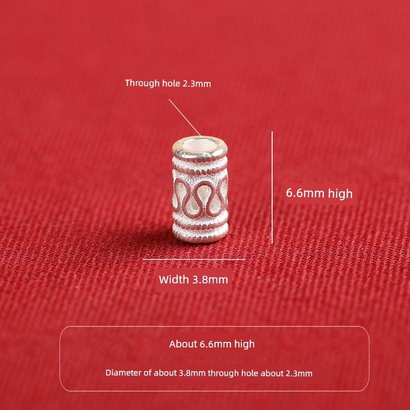 

S925 Silver Sterling Silver Plain Silver Small Barrel Beads Spacer Beads Bracelet Necklace Woven Pendant Rope Carrying Strap DIY Accessories Jewelry 4mm small barrel beads
