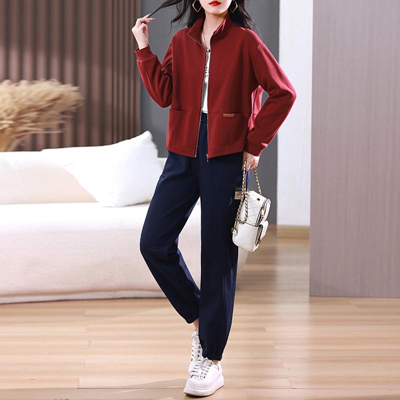 2025 Women's Autumn Casual Sportswear: Stylish Loose Sweatshirt & Cardigan Two-Piece Set