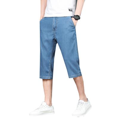 Ultra-thin Tencel Denim Shorts For Men, Loose, Straight, Soft, Casual, Versatile, Cropped Pants, Summer Trend, Versatile