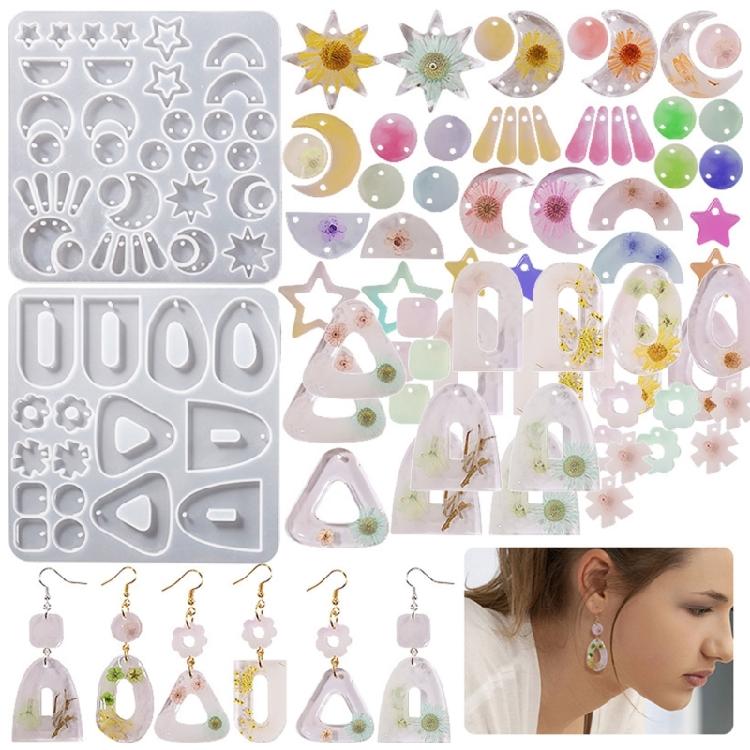 DIY Silicone Mold Crystal Earrings Pendant Silicone Mold Decorative Epoxy Mold